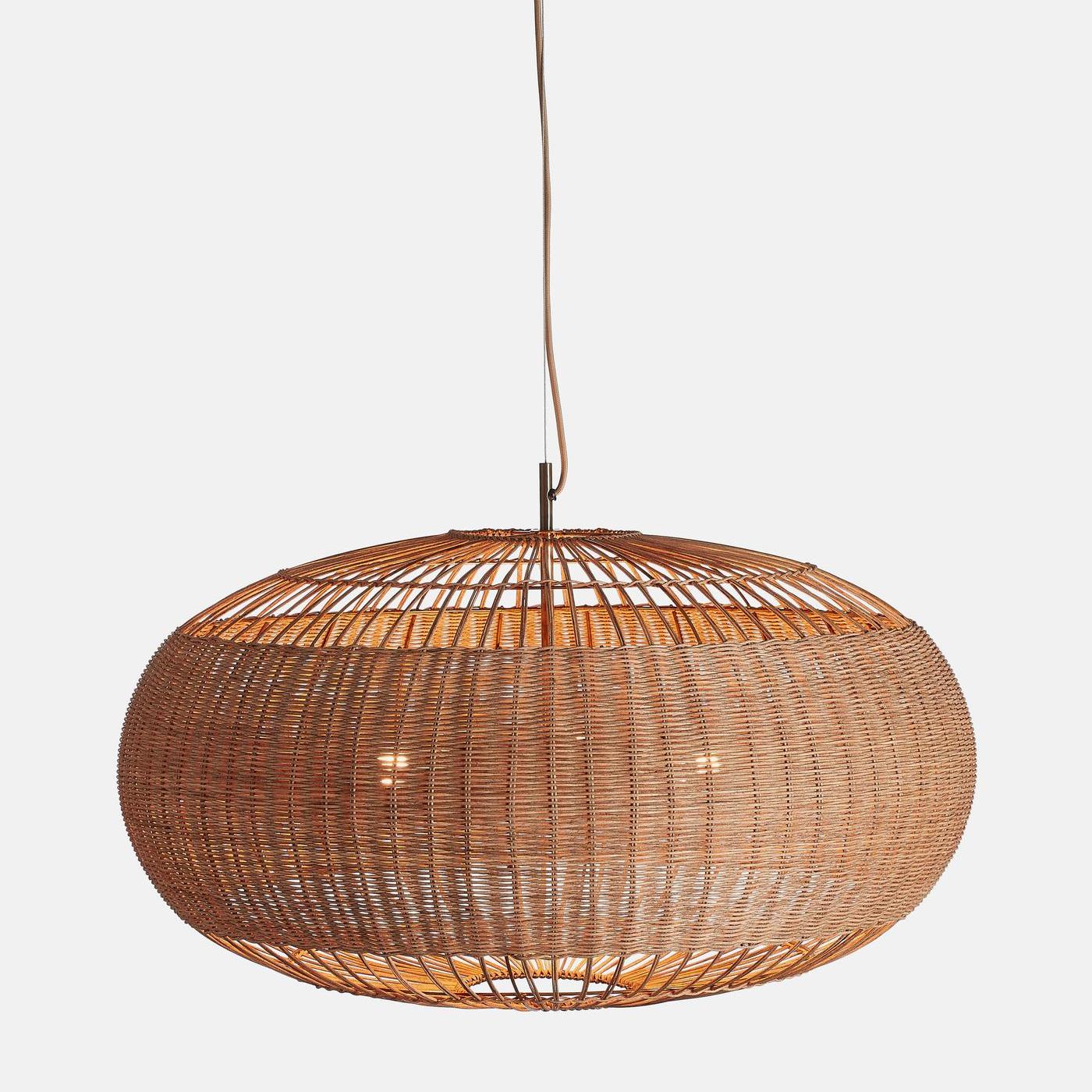 Natural Wabi Sabi Rattan Hanging Lamp | Coastal Rattan Pendant